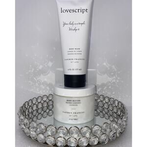 Lovescript Body Butter +Body Wash~Lavender 6fl Lauren Frances 6.7 oz New!! 2pc